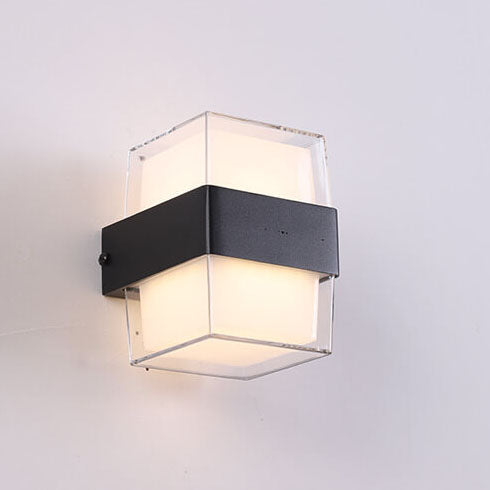 Moderne wasserdichte quadratische LED 1-Licht Außenwandleuchten 