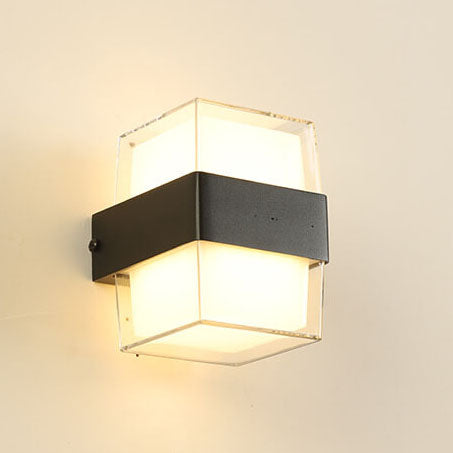 Moderne wasserdichte quadratische LED 1-Licht Außenwandleuchten 