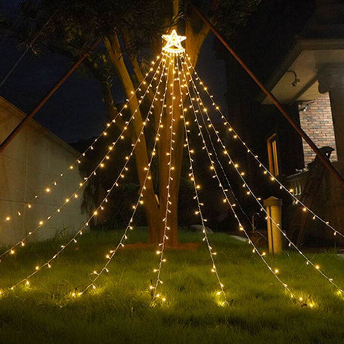 Lumières LED en forme de météores de Noël en cascade d&