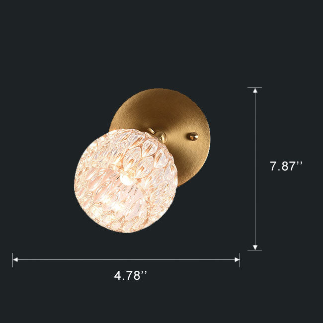 Modern 1-Light Glass Globe Armed Sconce Lamp 4 Design