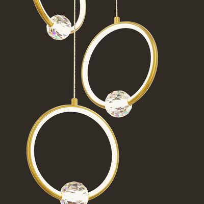 Modern Diamond Ring-Shaped 3/5 Light LED Chandeliers