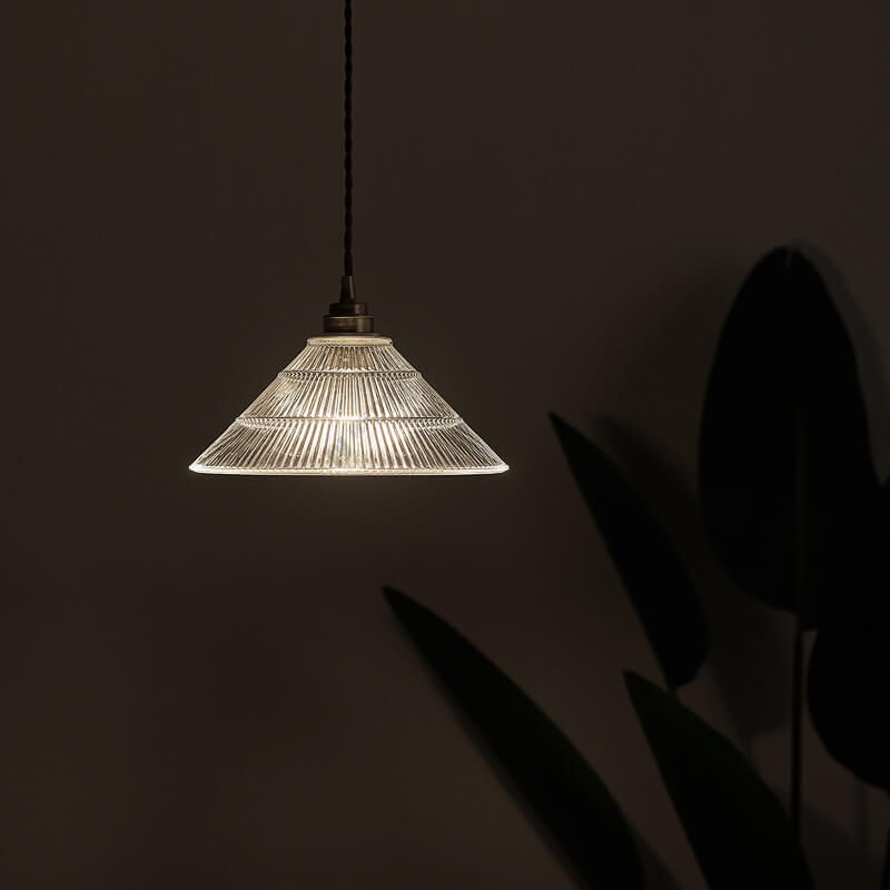 Textured Glass 1-Light Single Dome Pendant Light