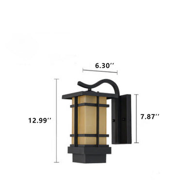 Retro Plaid Lantern Outdoor Waterproof 1-Light Wall Sconce Lamp