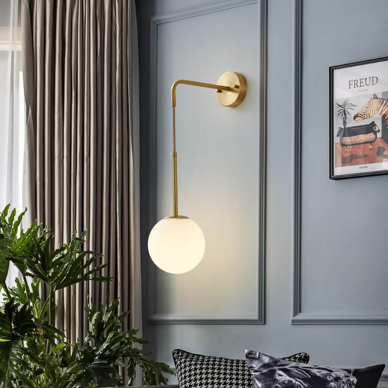 Lampe applique globe 1 lumière en verre moderne 