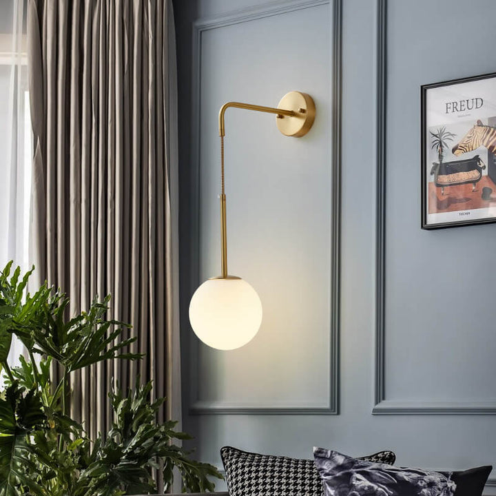 Lampe applique globe 1 lumière en verre moderne 