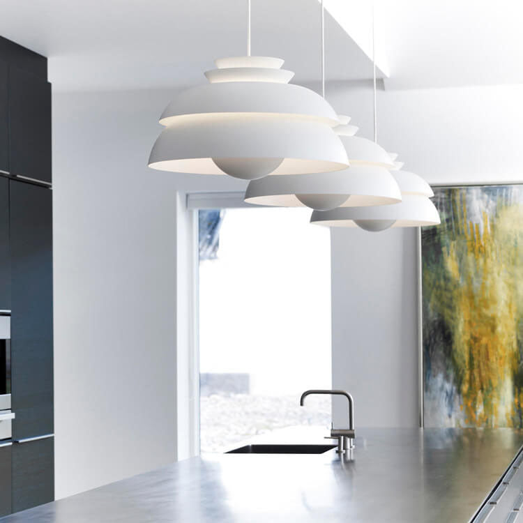 Modern Minimalist Multilayer Dome 1-Light Pendant Light