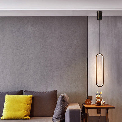 Modern Copper Long Ring 1-Light LED Pendant Light