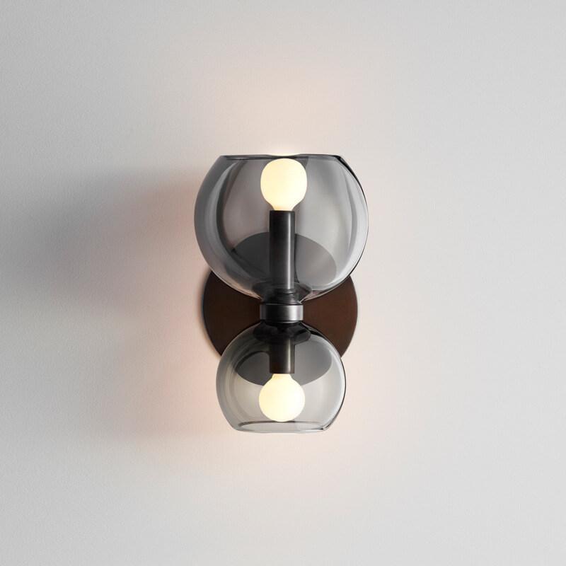 Moderne 2-flammige Wandleuchte in Schalenform 