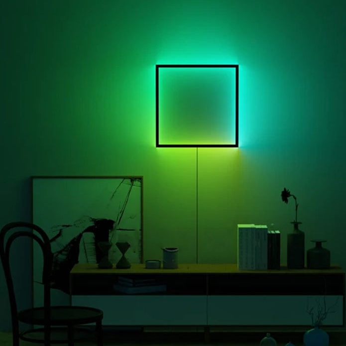 مصباح حائطي LED من الألمنيوم بشكل مربع RGB مبتكر 