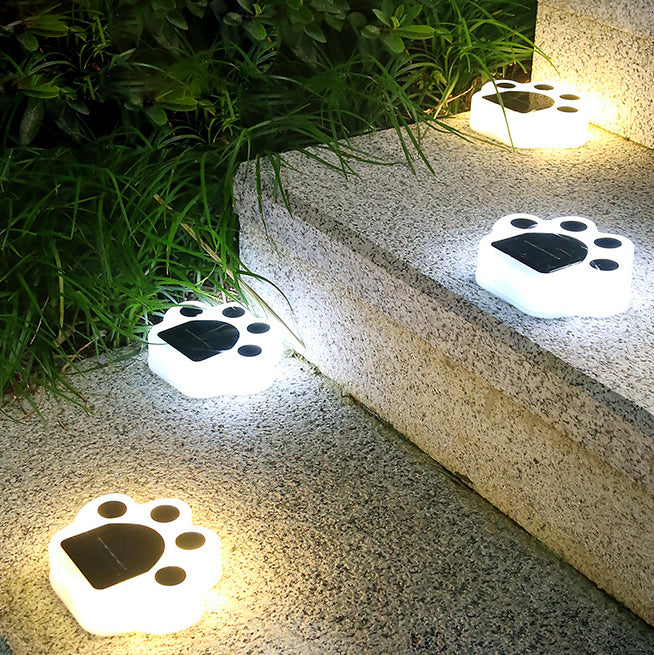 Luz enterrada de jardín de césped redonda LED solar para exteriores en forma de pata de oso 