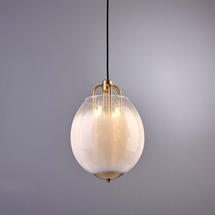 Modern Oval Shape Gradient Glass 1-Light LED Pendant Light