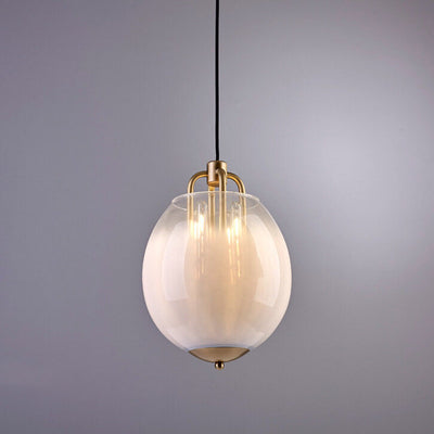 Moderne 1-flammige LED-Pendelleuchte mit ovalem Farbverlauf aus Glas 