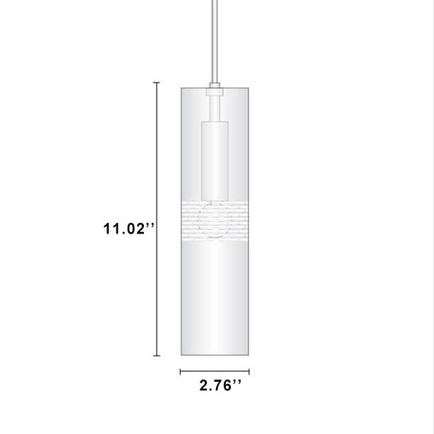 Luminaire suspendu moderne à 1 lumière en forme de cylindre en cristal 