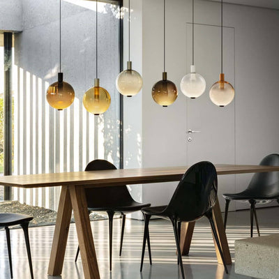 Post-modern Creative Gradient Color Glass Ball 1-Light Pendant Light
