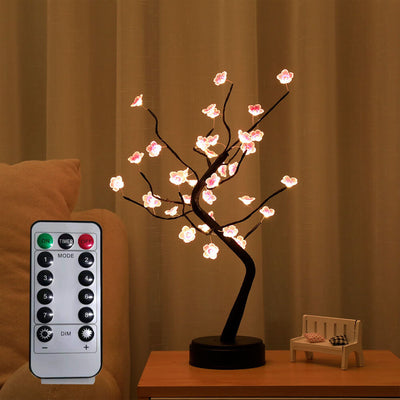Bonsai Tree Light Plum Blossom Light Remote Control Small Led Table Lamps