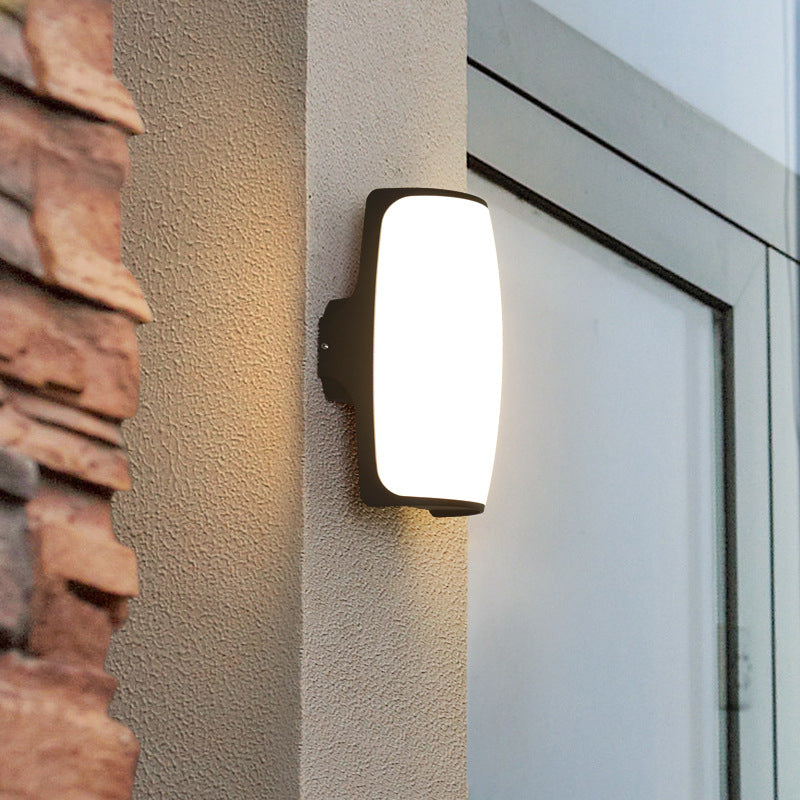 Lámpara de Aplique de Pared Exterior LED con Pantalla Curva Acrílica Impermeable 