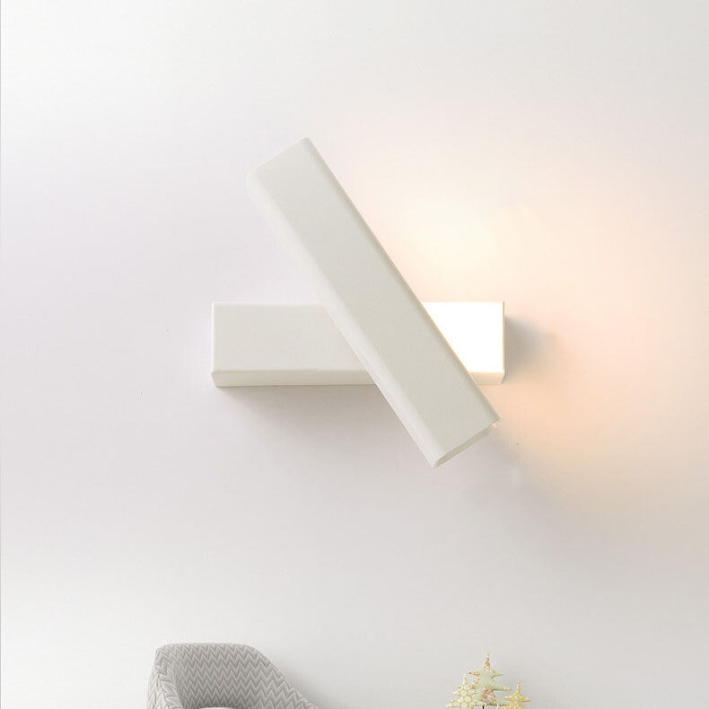Modern Simple Metal Linear Rotating 1-Light LED Wall Sconce Lamp