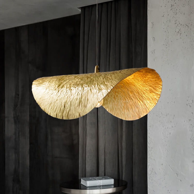 Golden Lotus Leaf Shaped Pendant 1-Light Pendant Light