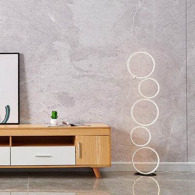 Five Circle Ring 1-Light Round  Combination Floor Lamps