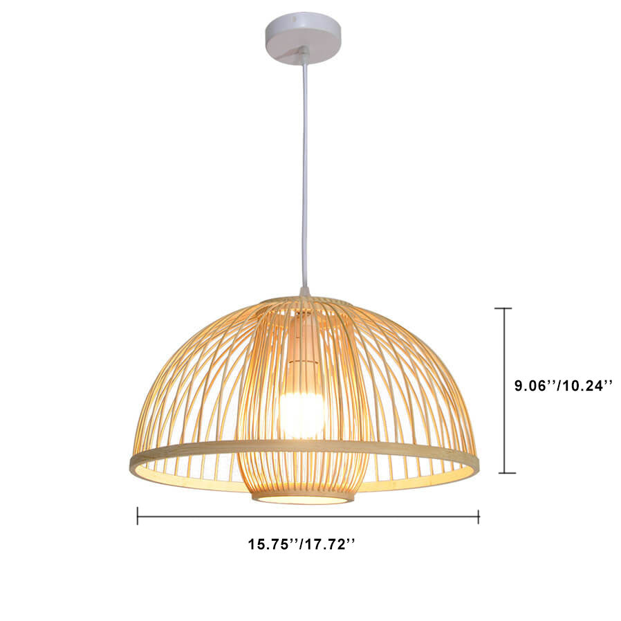 Moderne Rattan 1-Licht Kuppel Pilz Pendelleuchte 