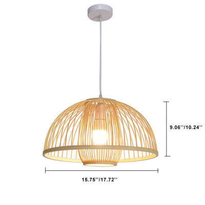 Modern Rattan 1- Light Dome Mushroom Pendant Light