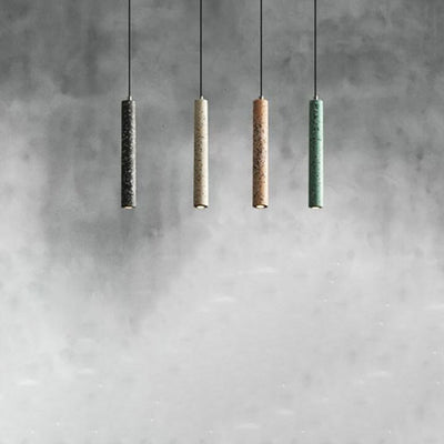 Retro Multicolor Zement Langstreifen LED Pendelleuchte 