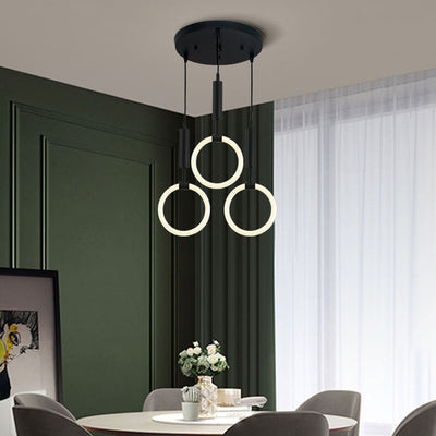 Modern Circle Ring 3-Light LED Chandeliers