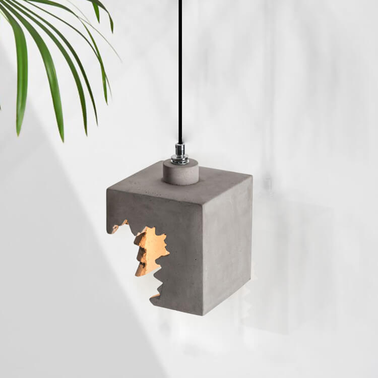 Luminaire suspendu industriel créatif à 1 lumière en ciment Notch 