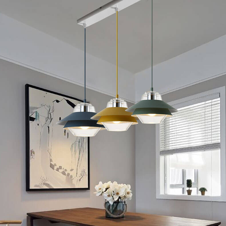 Nordic Layered Concentric Tiers Shade 1-Light Pendant Light