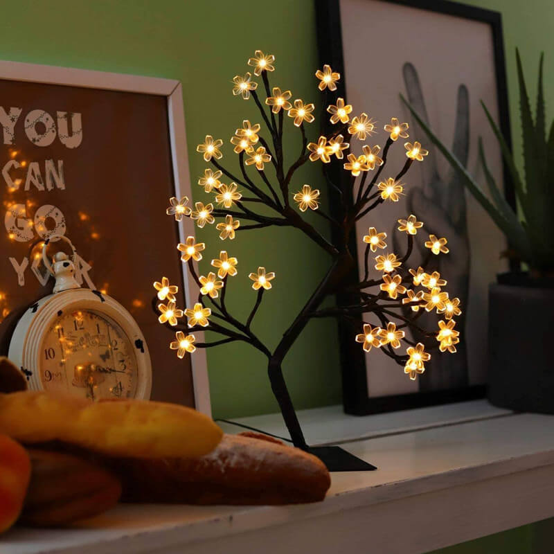 48 Light Blossom Cherry Blossom Tree Light USB Decoration LED Tree Table Lamp