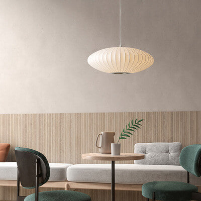 Fabric 1-Light Cocoon Pendant Light