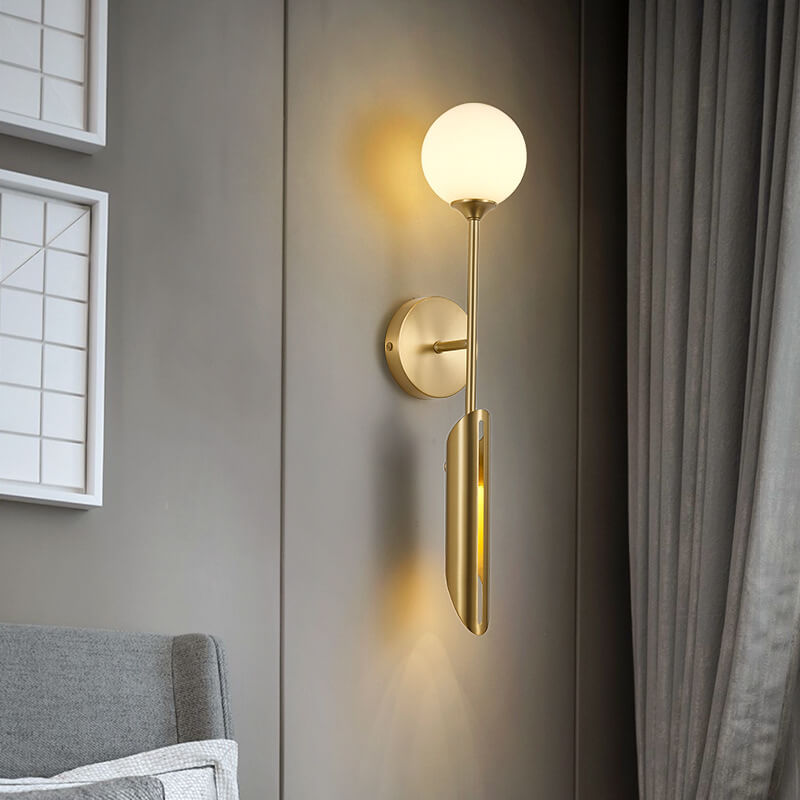 Modern Glass Ball 2-Light Sconce Lamp