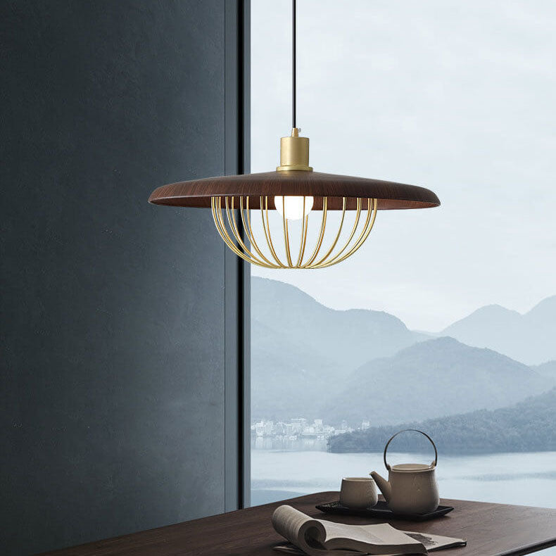 Modern 1-Light Japanese Elements Pendant Light