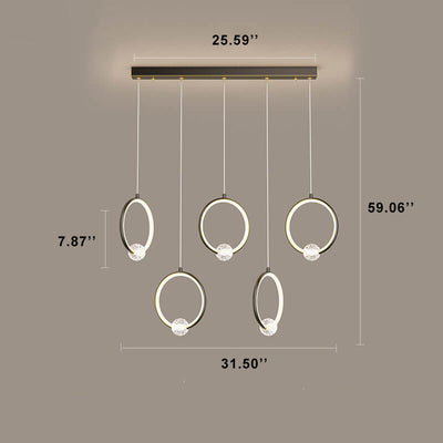 Modern Diamond Ring-Shaped 3/5 Light LED Chandeliers