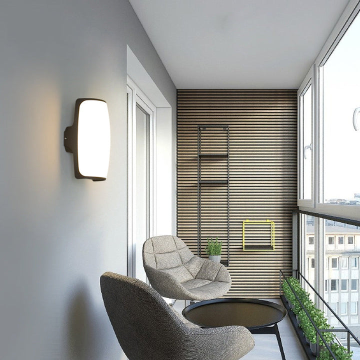 Lámpara de Aplique de Pared Exterior LED con Pantalla Curva Acrílica Impermeable 