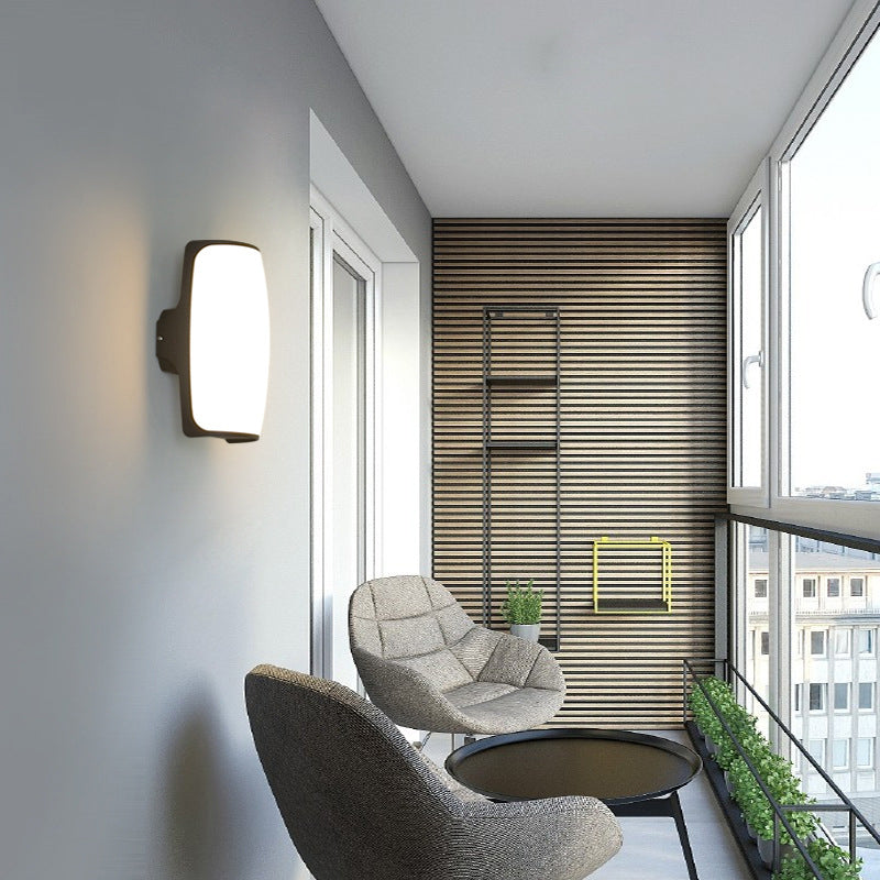 Lámpara de Aplique de Pared Exterior LED con Pantalla Curva Acrílica Impermeable 