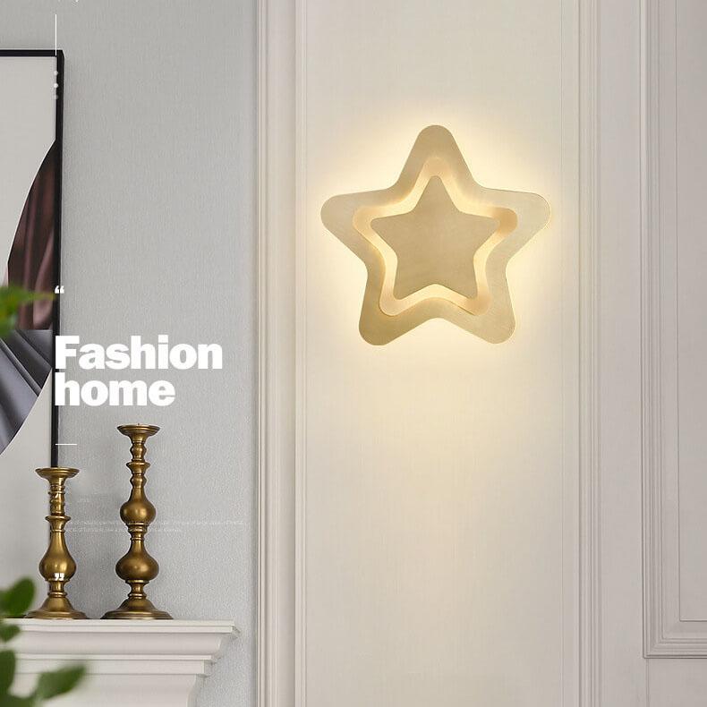 Modern 1-Light Pentagram Shade Star LED Sconce Lamp