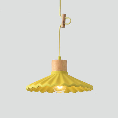 Modern Macaron Cement Scalloped Shade 1-Light Pendant Light