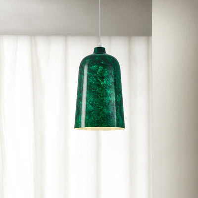 Modern Nostalgic Green Bell Shaped Steel 1-Light Pendant Light