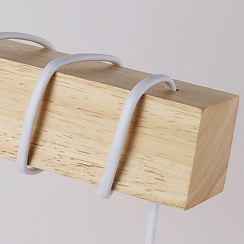 Vintage Creative Metal Tube Wooden 1-Light Table Lamp