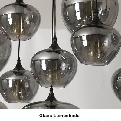 Modern Smoke Gray Glass 1-Light LED Pendant Light