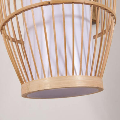 Modern New Chinese Bamboo Weaving 1-Light Wall Sconce Lamp