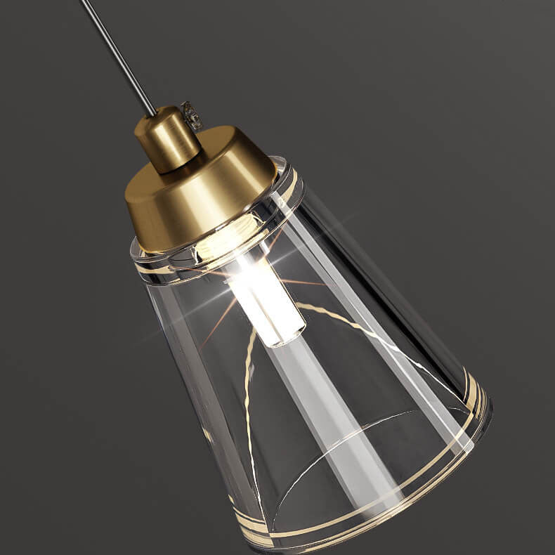 Moderne Metallkegel-Glas-2-Licht-LED-Pendelleuchte 