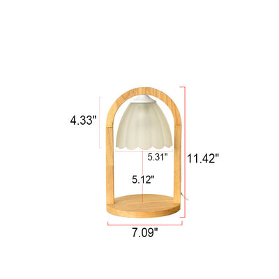 Moderne, minimalistische 1-Licht-Tischlampe aus schmelzendem Wachs aus Holz