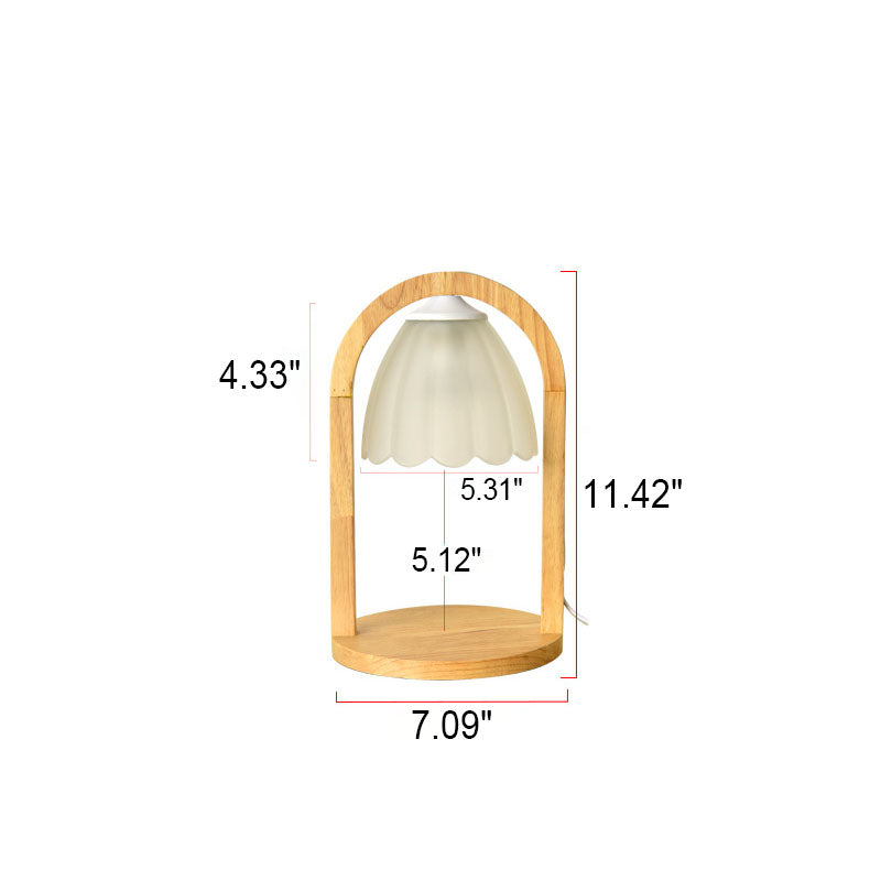 Moderne, minimalistische 1-Licht-Tischlampe aus schmelzendem Wachs aus Holz