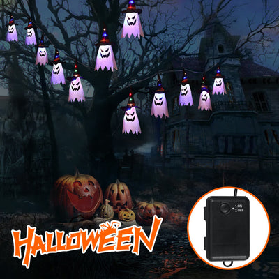 Chapeau de sorcier fantôme d'Halloween Lumière de couleur Tissu 1/5 Lumière Batterie USB LED Guirlande lumineuse 