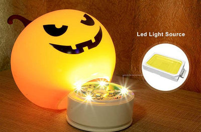 Halloween Round Pumpkin Pat Night Light Colorful Decorative LED Table Lamp