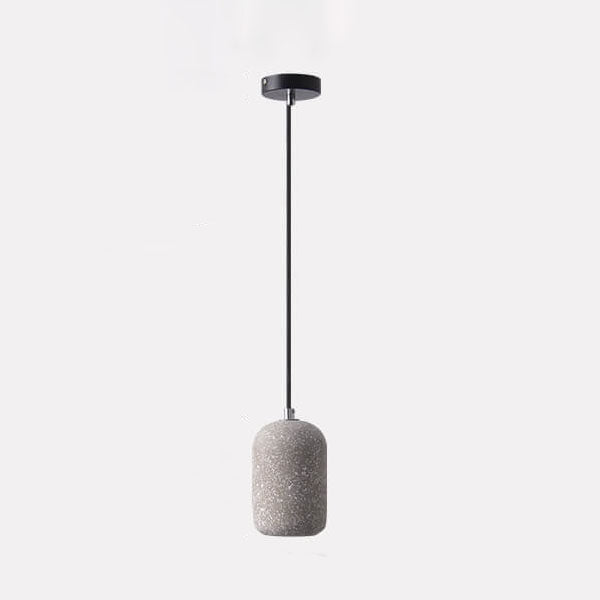 Suspension LED en ciment cylindrique moderne en terrazzo 