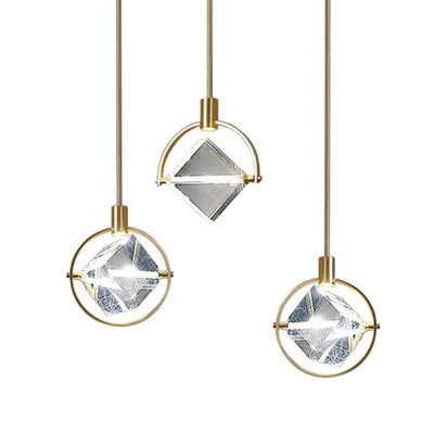 Modern Golden Ring 1-Light LED Pendant Light