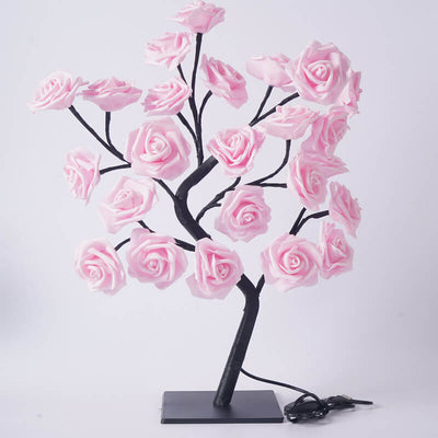 24 Light Simulation Rose Tree PVC LED Warm White USB Decoration Table Lamp